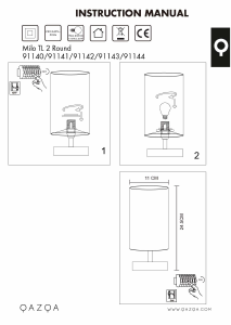 Bruksanvisning Qazqa 91140 Milo 2 Lampa