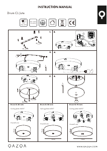 Manual de uso Qazqa 91162 Drum Jute Lámpara