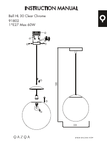 Instrukcja Qazqa 91802 Ball 30 Lampa