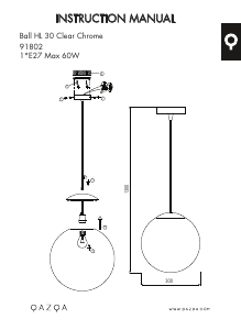 Bruksanvisning Qazqa 91802 Ball 30 Lampe