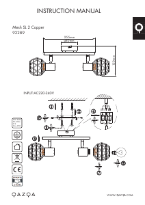 Instrukcja Qazqa 92289 Mesh Lampa