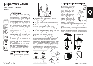 Manuale Qazqa 92303 New York Lampada