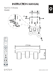 Manual Qazqa 92430 Facil 3 Lampă