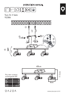 Bruksanvisning Qazqa 92586 Twin 3 Lampa