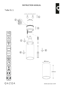 Bruksanvisning Qazqa 92679 Tuba 1 Lampe