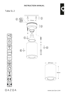 Bedienungsanleitung Qazqa 92683 Tuba 2 Leuchte