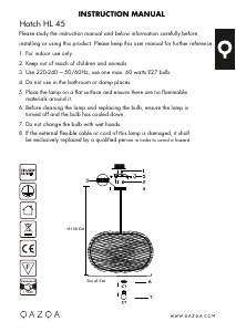 Manual de uso Qazqa 92967 Hatch 45 Lámpara