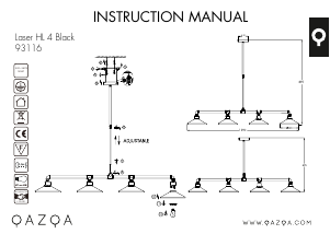 Instrukcja Qazqa 93116 4 Laser Lampa