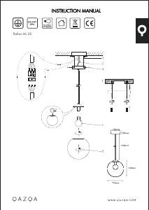 Bruksanvisning Qazqa 93152 Pallon Lampe