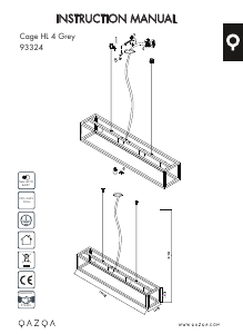 Bedienungsanleitung Qazqa 93324 Cage 4 Leuchte