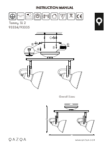 Manuale Qazqa 93335 Tommy 2 Lampada