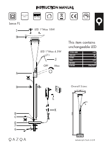 Bruksanvisning Qazqa 93514 Lexus Lampe