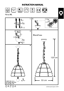 Manual de uso Qazqa 93597 Niro Lámpara