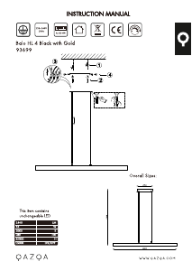 Instrukcja Qazqa 93699 Balo 4 Lampa
