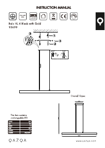 Bruksanvisning Qazqa 93699 Balo 4 Lampe