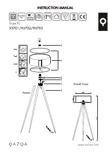 Bruksanvisning Qazqa 93701 Tripe Lampe