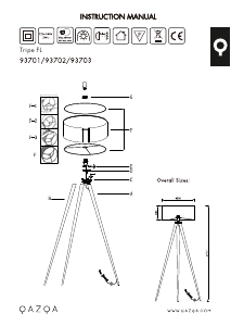 Instrukcja Qazqa 93702 Tripe Lampa