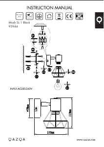 Instrukcja Qazqa 93944 Mosh 1 Lampa