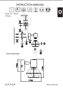 Bruksanvisning Qazqa 93944 Mosh 1 Lampa