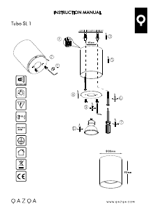 Instrukcja Qazqa 94357 Tubo 1 Lampa