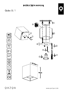 Instrukcja Qazqa 94358 Qubo 1 Lampa