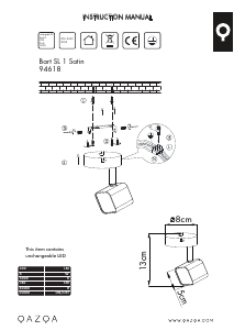 Instrukcja Qazqa 94618 Bart 1 Lampa