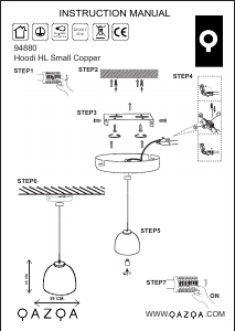 Manual de uso Qazqa 94880 Hoodi Lámpara