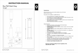 Bruksanvisning Qazqa 95675 Rox Lampa