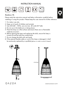 Instrukcja Qazqa 97345 Bamboo Lampa