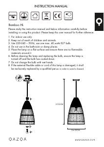 Bruksanvisning Qazqa 97345 Bamboo Lampe