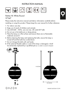 Instrukcja Qazqa 97347 Rattan Lampa