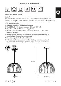 Instrukcja Qazqa 97349 Twain Lampa