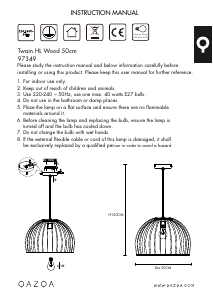 Manual de uso Qazqa 97349 Twain Lámpara