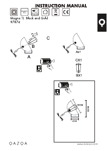 Bruksanvisning Qazqa 97874 Magna Eglip Lampa