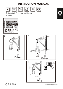 Bruksanvisning Qazqa 97909 Edison Lampa