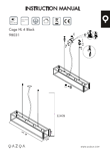 Bruksanvisning Qazqa 98031 Cage 4 Lampe