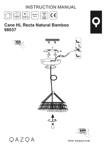 Bedienungsanleitung Qazqa 98037 Cane Recta Leuchte