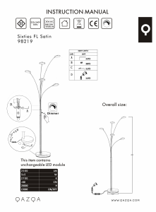 Bruksanvisning Qazqa 98219 Sixties Trento Lampe