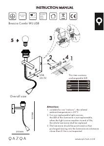 Instrukcja Qazqa 98371 Brescia Combi Lampa