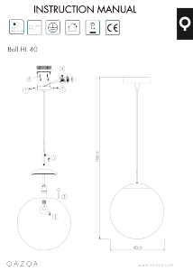 Instrukcja Qazqa 98388 Ball 40 Lampa