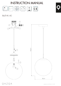 Bedienungsanleitung Qazqa 98388 Ball 40 Leuchte