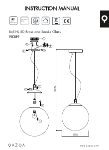 Instrukcja Qazqa 98389 Ball 50 Lampa