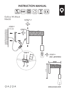 Bruksanvisning Qazqa 98420 Gallow Lampa