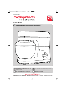 Bruksanvisning Morphy Richards 400006 Accents Köksmaskin