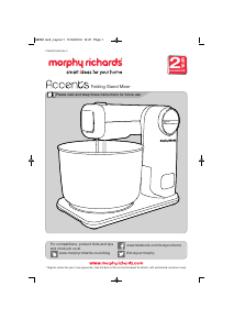 Bruksanvisning Morphy Richards 400404 Köksmaskin