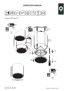 Instrukcja Qazqa 98852 Impact Honey Lampa