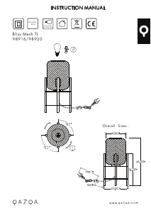 Bruksanvisning Qazqa 98916 Bliss Mesh Lampe