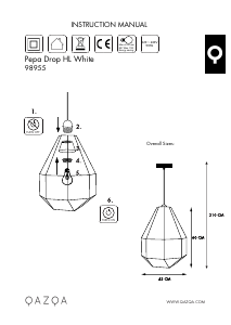 Instrukcja Qazqa 98955 Pepa Drop Lampa