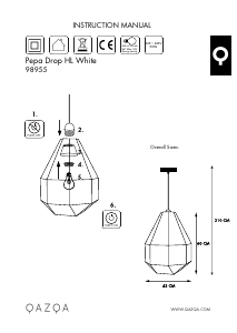 Bruksanvisning Qazqa 98955 Pepa Drop Lampe