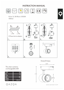 Manual de uso Qazqa 98962 Ruler 38 Lámpara